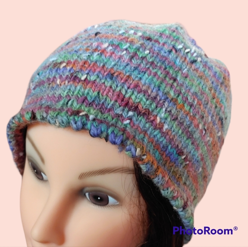 Handmade Winter Beanie Knitted Wool Hat Cap Warm and Thick - Picture 7 of 10